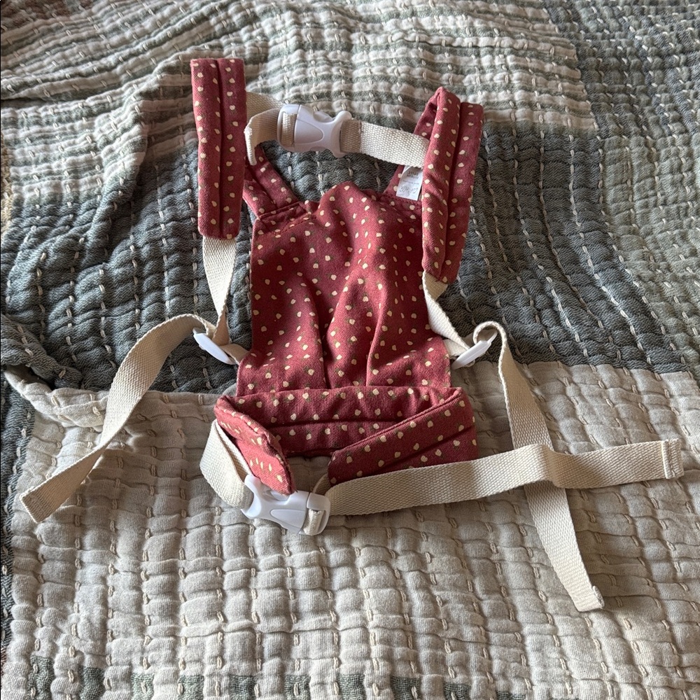 Olli Ella Dinkum Dolls Carrier Sweetheart Red Heart Flowers Floral - Picture 3 of 6